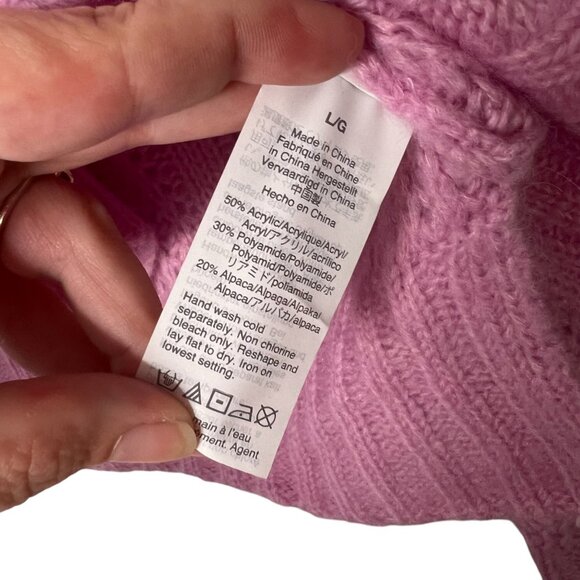 NWT J. Crew Size L Alpaca Blend Pointelle Cable Knit Sweater #AF007 - Picture 6 of 9